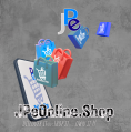 JPe Online Shop Logof a mobile phone with shopping bags flying out like on sale.